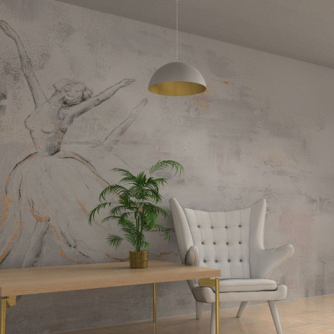 Lampa wisząca Beta 1xE27 45cm Biały/Złoty