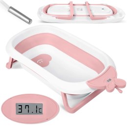 Wanienka dla niemowląt z termometrem RK-282 biało-różowa