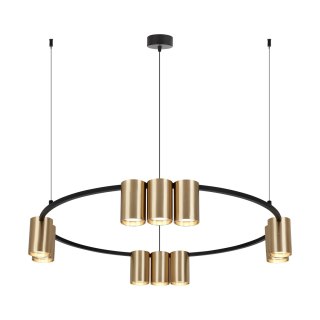 Lampa wisząca (koło) Genesis Czarny Złoty 10xGU10