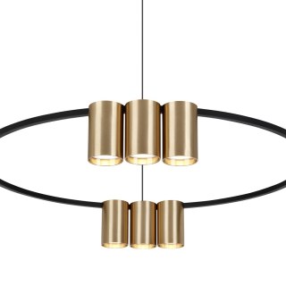 Lampa wisząca (koło) Genesis Czarny Złoty 10xGU10