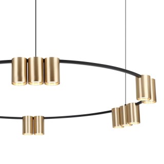 Lampa wisząca (koło) Genesis Czarny Złoty 15xGU10