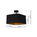 Lampa podsufitowa NAPOLI BLACK/GOLD 1xE27