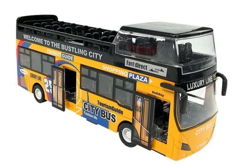 Autobus Piętrowy z Dźwiękiem 1:32 Otwierane Drzwi Żółty Autobus Piętrowy z Dźwiękiem 1:32 Otwierane Drzwi Żółty