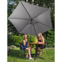 Parasol ogrodowy tarasowy okrągły uchylny z korbką śr. 270 cm ciemnoszary