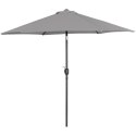 Parasol ogrodowy tarasowy okrągły uchylny z korbką śr. 270 cm ciemnoszary