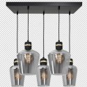 Lampa wisząca RICHMOND BLACK / GOLD 5xE27 Prostokąt