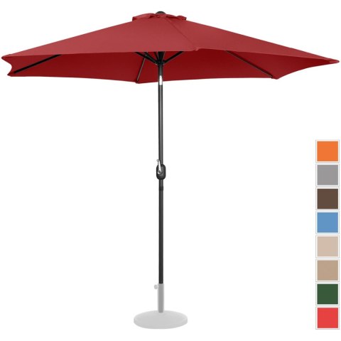 Parasol ogrodowy okrągły duży uchylny z korbką śr. 300 cm bordowy Parasol ogrodowy okrągły duży uchylny z korbką śr. 300 cm bordowy