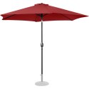 Parasol ogrodowy okrągły duży uchylny z korbką śr. 300 cm bordowy