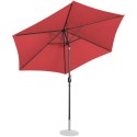 Parasol ogrodowy okrągły duży uchylny z korbką śr. 300 cm bordowy