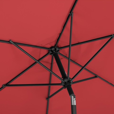 Parasol ogrodowy okrągły duży uchylny z korbką śr. 300 cm bordowy Parasol ogrodowy okrągły duży uchylny z korbką śr. 300 cm bordowy
