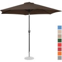 Parasol ogrodowy okrągły duży uchylny z korbką śr. 300 cm brązowy