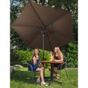 Parasol ogrodowy okrągły duży uchylny z korbką śr. 300 cm brązowy