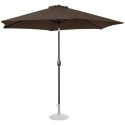 Parasol ogrodowy okrągły duży uchylny z korbką śr. 300 cm brązowy