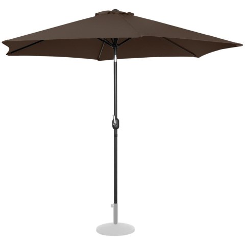 Parasol ogrodowy okrągły duży uchylny z korbką śr. 300 cm brązowy