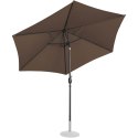 Parasol ogrodowy okrągły duży uchylny z korbką śr. 300 cm brązowy