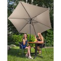 Parasol ogrodowy okrągły duży uchylny z korbką śr. 300 cm kremowy