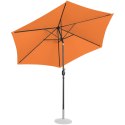 Parasol ogrodowy okrągły duży uchylny z korbką śr. 300 cm pomarańczowy