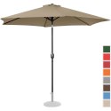 Parasol ogrodowy okrągły duży uchylny z korbką śr. 300 cm szarobrązowy