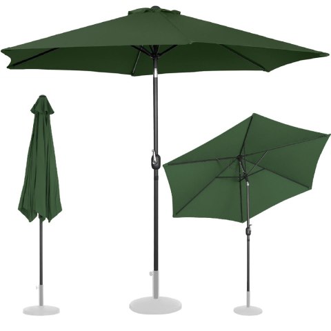 Parasol ogrodowy okrągły duży uchylny z korbką śr. 300 cm zielony