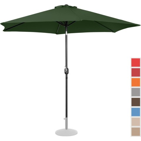Parasol ogrodowy okrągły duży uchylny z korbką śr. 300 cm zielony Parasol ogrodowy okrągły duży uchylny z korbką śr. 300 cm zielony
