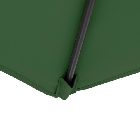 Parasol ogrodowy okrągły duży uchylny z korbką śr. 300 cm zielony Parasol ogrodowy okrągły duży uchylny z korbką śr. 300 cm zielony
