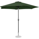 Parasol ogrodowy okrągły duży uchylny z korbką śr. 300 cm zielony