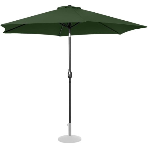 Parasol ogrodowy okrągły duży uchylny z korbką śr. 300 cm zielony Parasol ogrodowy okrągły duży uchylny z korbką śr. 300 cm zielony