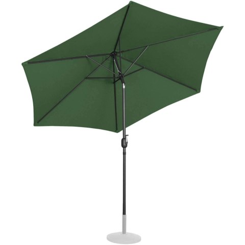 Parasol ogrodowy okrągły duży uchylny z korbką śr. 300 cm zielony Parasol ogrodowy okrągły duży uchylny z korbką śr. 300 cm zielony