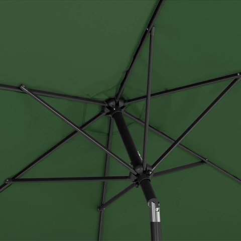 Parasol ogrodowy okrągły duży uchylny z korbką śr. 300 cm zielony Parasol ogrodowy okrągły duży uchylny z korbką śr. 300 cm zielony