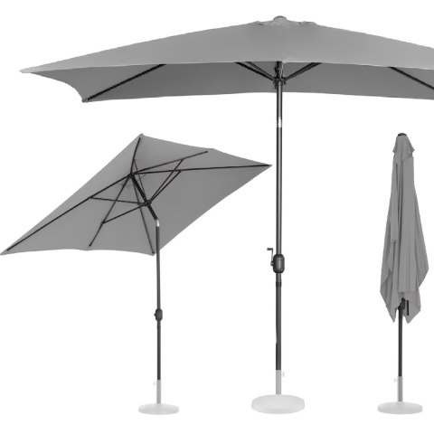 Parasol ogrodowy prostokątny uchylny z korbką 200 x 300 cm ciemnoszary