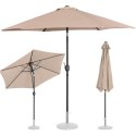 Parasol ogrodowy tarasowy okrągły uchylny z korbką śr. 270 cm kremowy