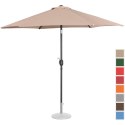 Parasol ogrodowy tarasowy okrągły uchylny z korbką śr. 270 cm kremowy