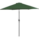 Parasol ogrodowy tarasowy okrągły uchylny z korbką śr. 270 cm zielony