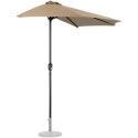 Półparasol przyścienny balkonowy tarasowy półokrągły 270 x 135 cm kremowy