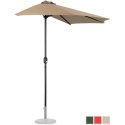 Półparasol przyścienny balkonowy tarasowy półokrągły 270 x 135 cm szarobrązowy