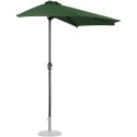 Półparasol przyścienny balkonowy tarasowy półokrągły 270 x 135 cm zielony