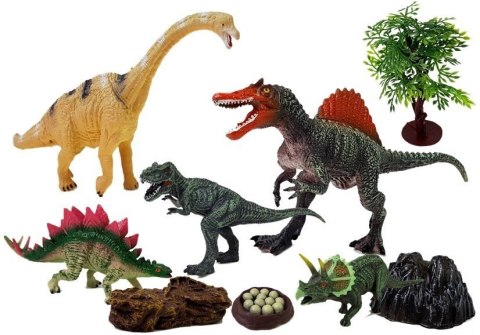 Dinozaury Zestaw Figurek 5 sztuk z Akcesoriami, Kamienie, Drzewko Dinozaury Zestaw Figurek 5 sztuk z Akcesoriami, Kamienie, Drzewko