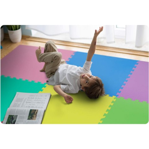 Mata piankowa puzzle 180x180cm 9 szt. wielokolorowa Mata piankowa puzzle 180x180cm 9 szt. wielokolorowa