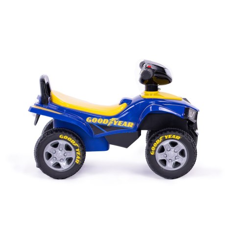 Jeździk quad Goodyear interaktywna kierownica dźwięki niebieski Jeździk quad Goodyear interaktywna kierownica dźwięki niebieski