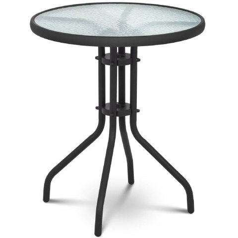 Stolik balkonowy kawowy ogrodowy szklany okrągły śr. 60 cm Stolik balkonowy kawowy ogrodowy szklany okrągły śr. 60 cm