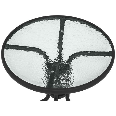 Stolik balkonowy kawowy ogrodowy szklany okrągły śr. 60 cm Stolik balkonowy kawowy ogrodowy szklany okrągły śr. 60 cm