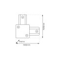 Łącznik L Track Czarny 1-Obwodowy v2.0