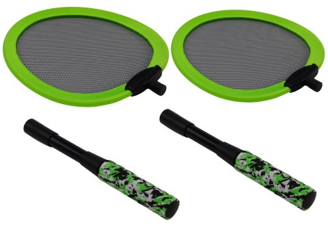 Zestaw 2 Rakietek Do Badmintona Paletki 2 Lotki Badminton Zielony Zestaw 2 Rakietek Do Badmintona Paletki 2 Lotki Badminton Zielony