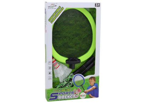 Zestaw 2 Rakietek Do Badmintona Paletki 2 Lotki Badminton Zielony Zestaw 2 Rakietek Do Badmintona Paletki 2 Lotki Badminton Zielony