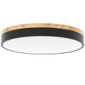 Lampa sufitowa plafon z pilotem śr. 40 cm - czarny z drewnem