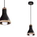 Lampa wisząca HOLLY BLACK / WOOD 1xE27 60W