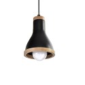 Lampa wisząca HOLLY BLACK / WOOD 1xE27 60W