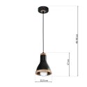 Lampa wisząca HOLLY BLACK / WOOD 1xE27 60W