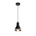 Lampa wisząca HOLLY BLACK / WOOD 1xE27 60W