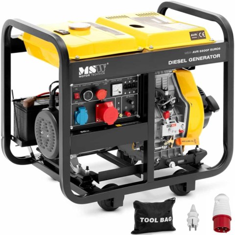 Agregat prądotwórczy generator prądu Diesel 12.5 l 240/400 V 5500 W AVR